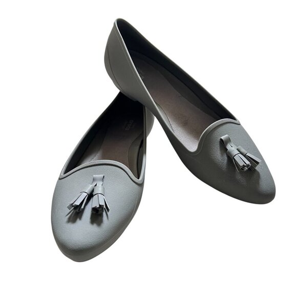 Crocs Eve Iconic Comfort 10 Women Tassel Flat Loafer Waterproof Embellished - Picture 1 of 10